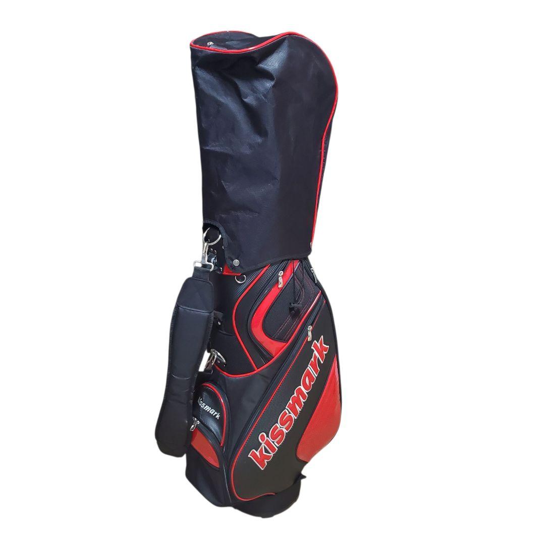 極美品 Kissmark キャディバッグ ゴルフバッグ フード付き