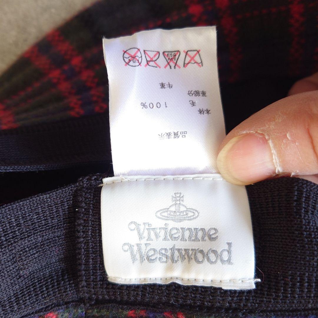 Vivienne Westwood ヴィヴィアン チェック柄クロッシェキャップ