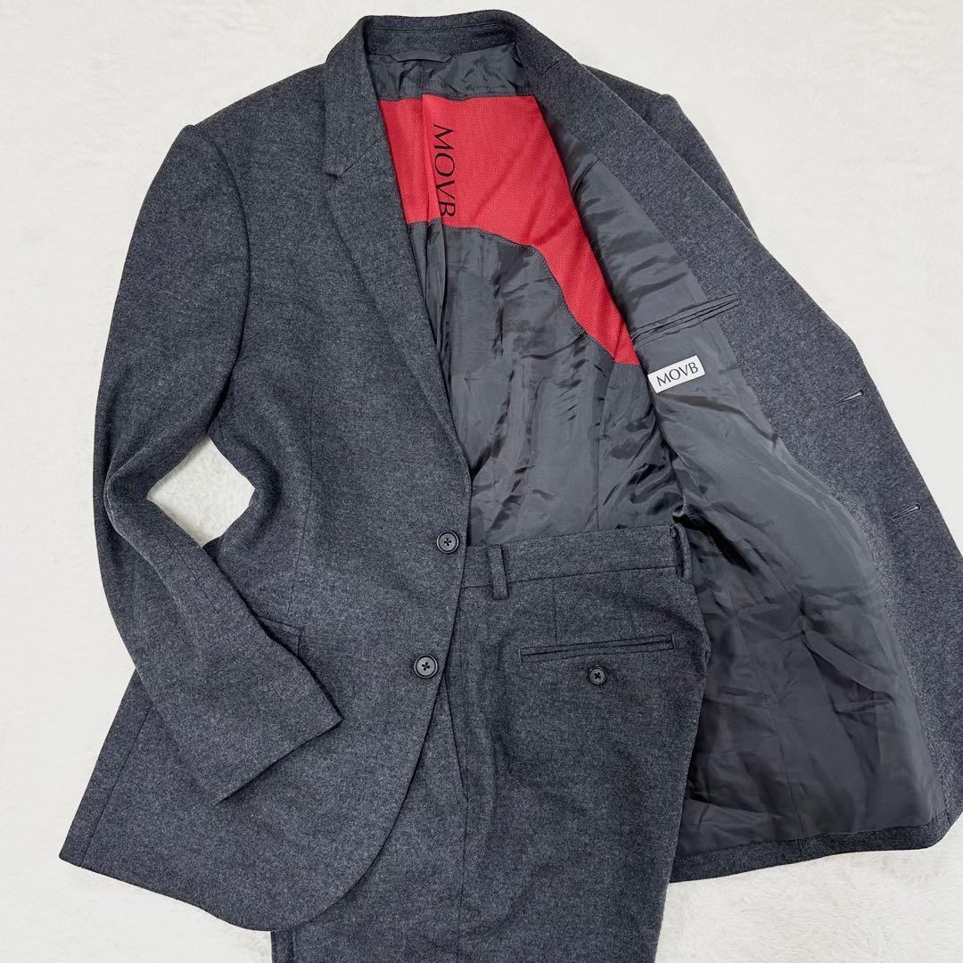 極美品✨movb モーヴ ウールジャージ スーツ セットアップ グレー Lサイズ