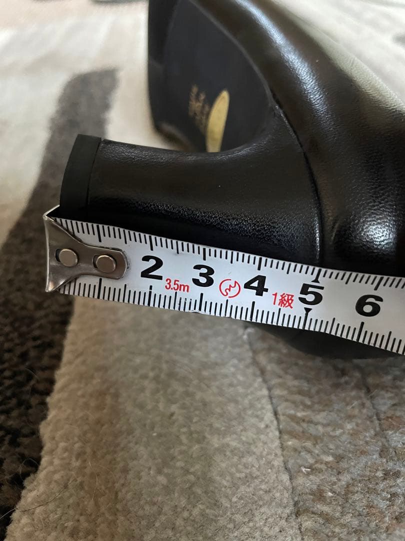 MIHAMA 黒 レザー バックル付き靴 22.5cm