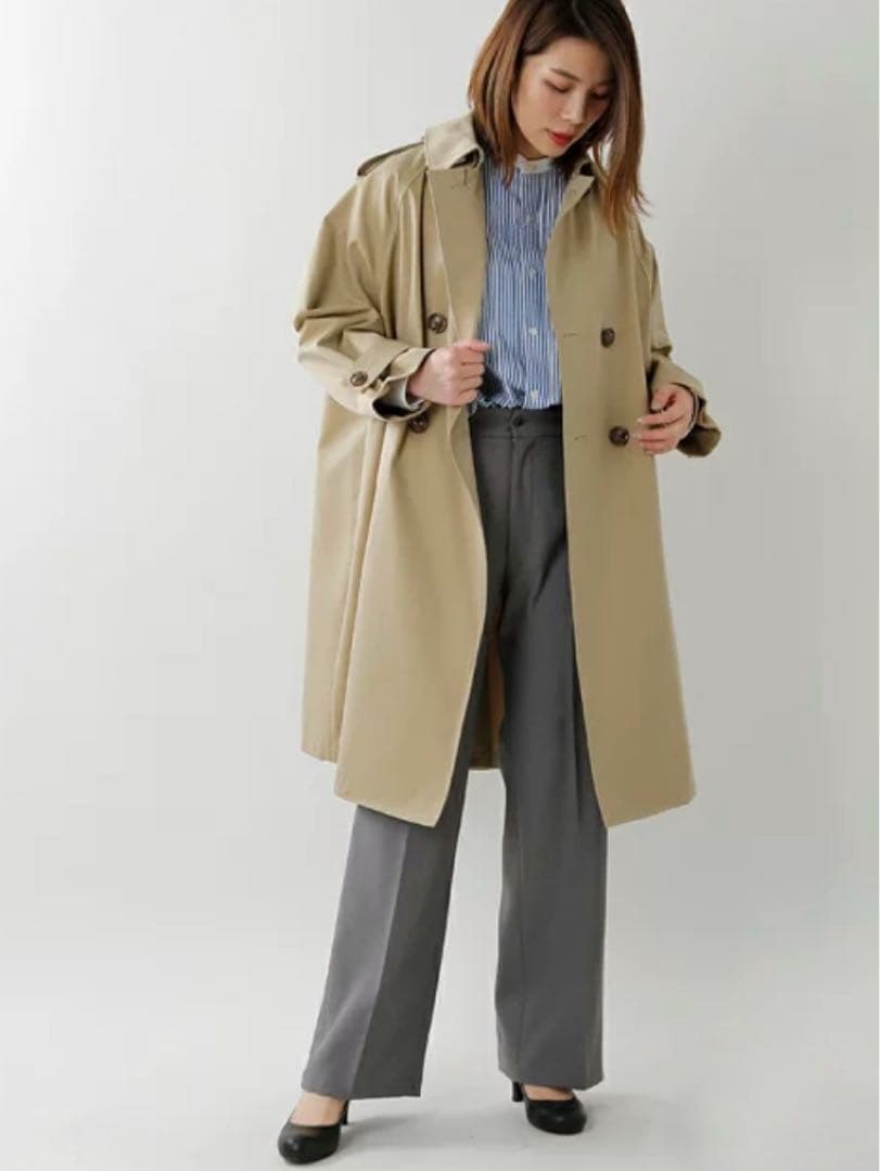 訳あり　TICCA ティッカ　撥水加工コットン　トレンチコート　ベージュ