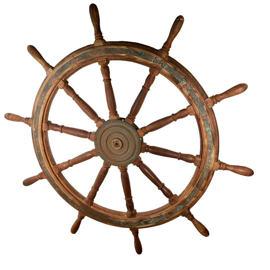 ✨超特大サイズ　舵輪　直径133センチ　真鍮製　インテリア　什器　店舗