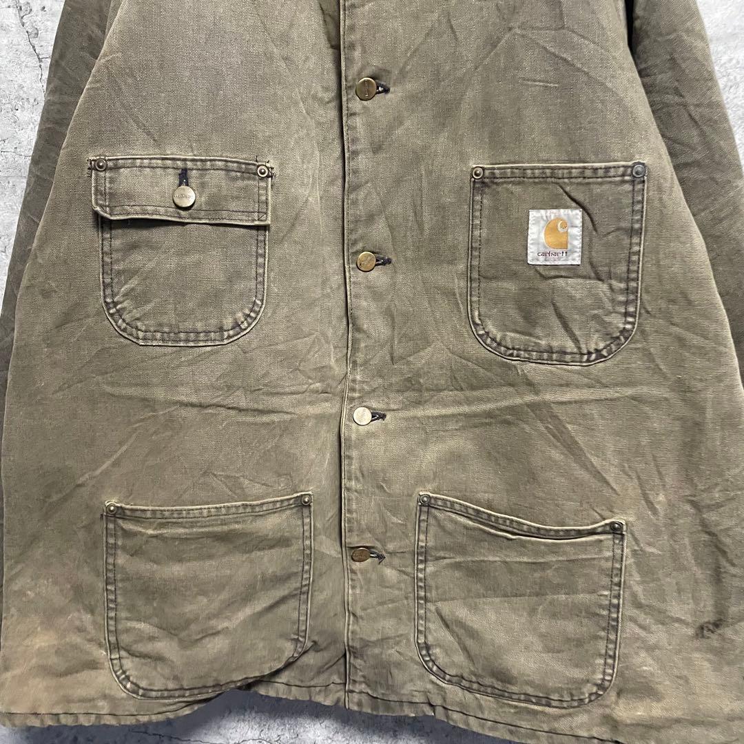 carharrt カーハート　ダックジャケット　古着　カーキ　ビンテージ　XL