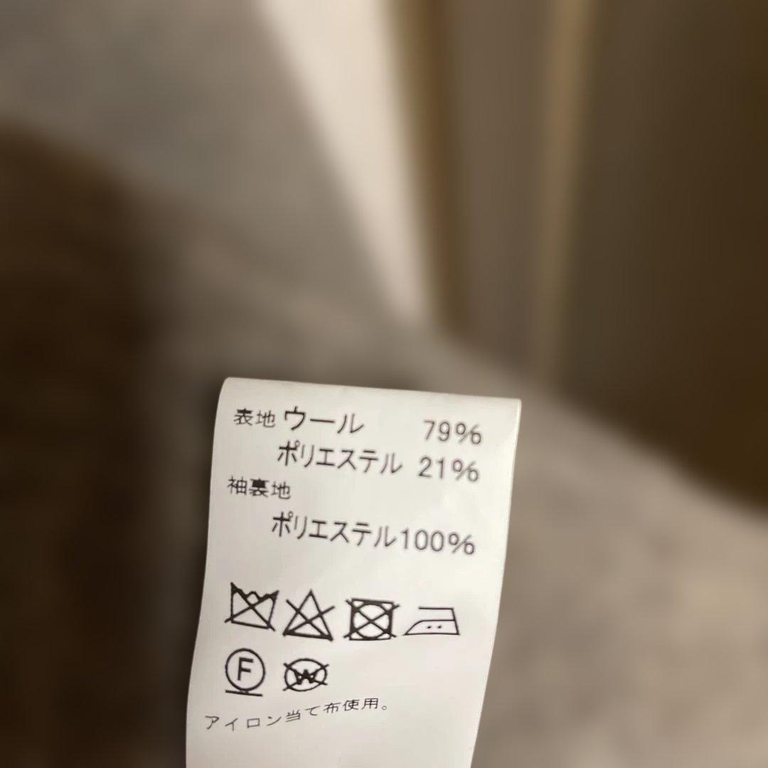 DANTON フード付きグレーウールコート 36