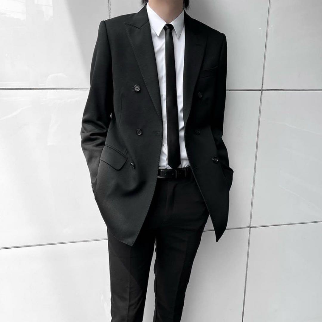 PANERO ブラック ネクタイ シルク100%