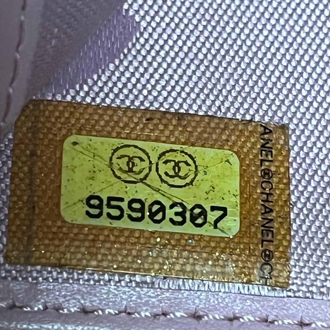 CHANEL シャネル　カンボン　ラムスキン 二つ折り財布 ピンク　ブラック