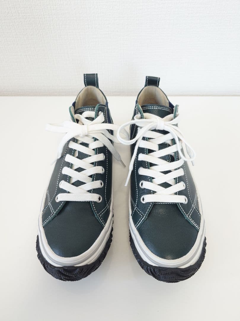 【未使用】スピングルムーブ レザースニーカー SPM-442 ダークブルー XS