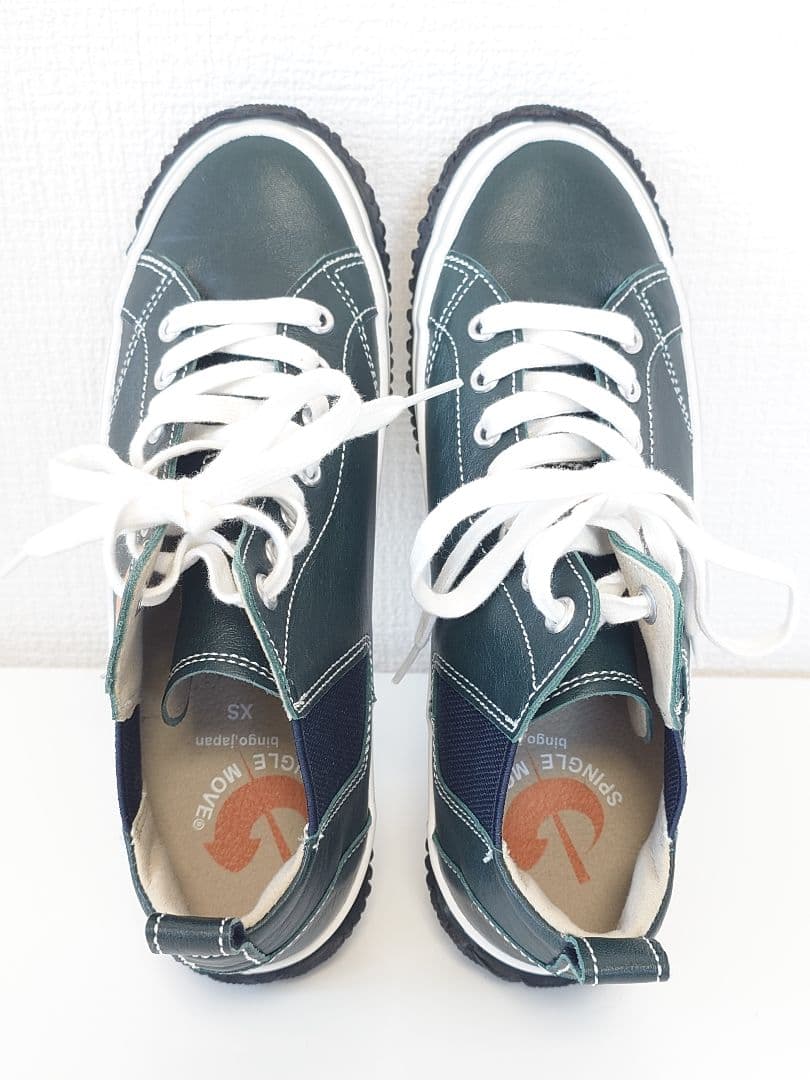 【未使用】スピングルムーブ レザースニーカー SPM-442 ダークブルー XS