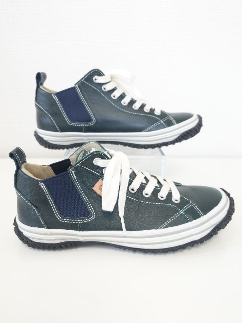 【未使用】スピングルムーブ レザースニーカー SPM-442 ダークブルー XS