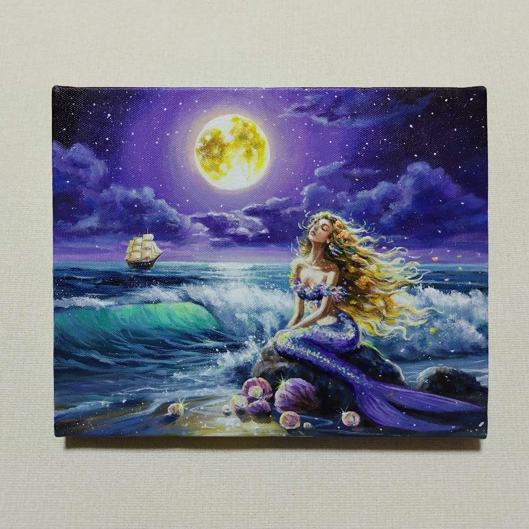 m*n様 【月光を浴びて】アクリル画 F3 風景画 絵画