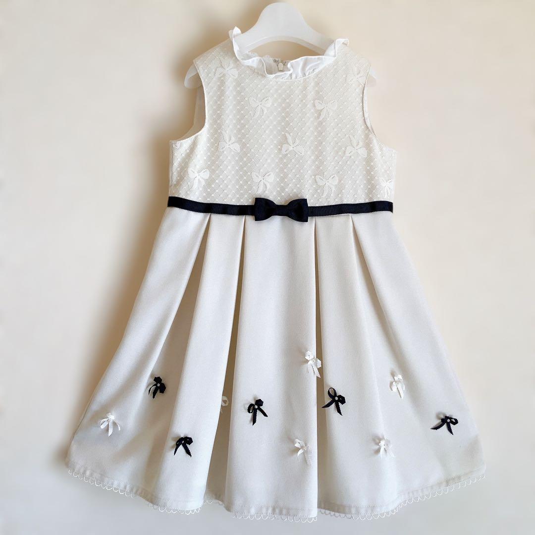 130size ホワイト×ネイビー 入学 卒園 発表会 フォーマル