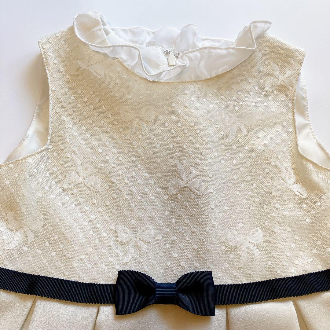 130size ホワイト×ネイビー 入学 卒園 発表会 フォーマル