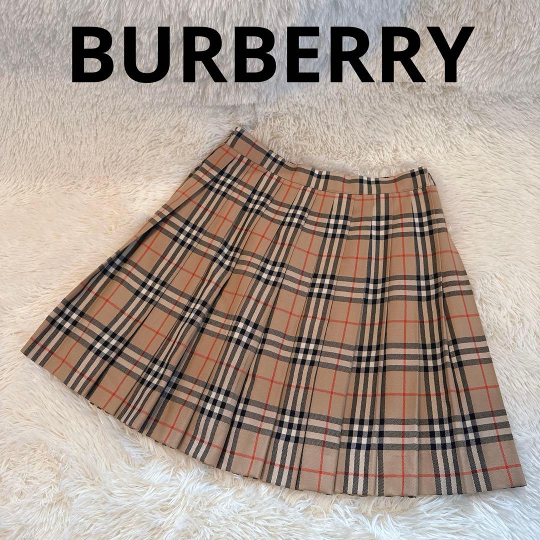 【美品】希少バーバリー ノバチェック スカート プリーツ ウール