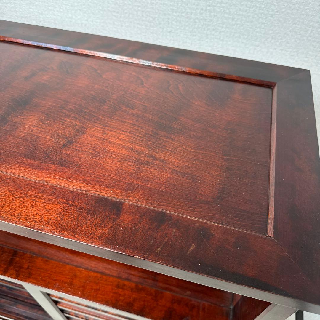 北海道民芸家具 茶棚 茶箪笥 飾り棚 樺 無垢材 管理No.i4※