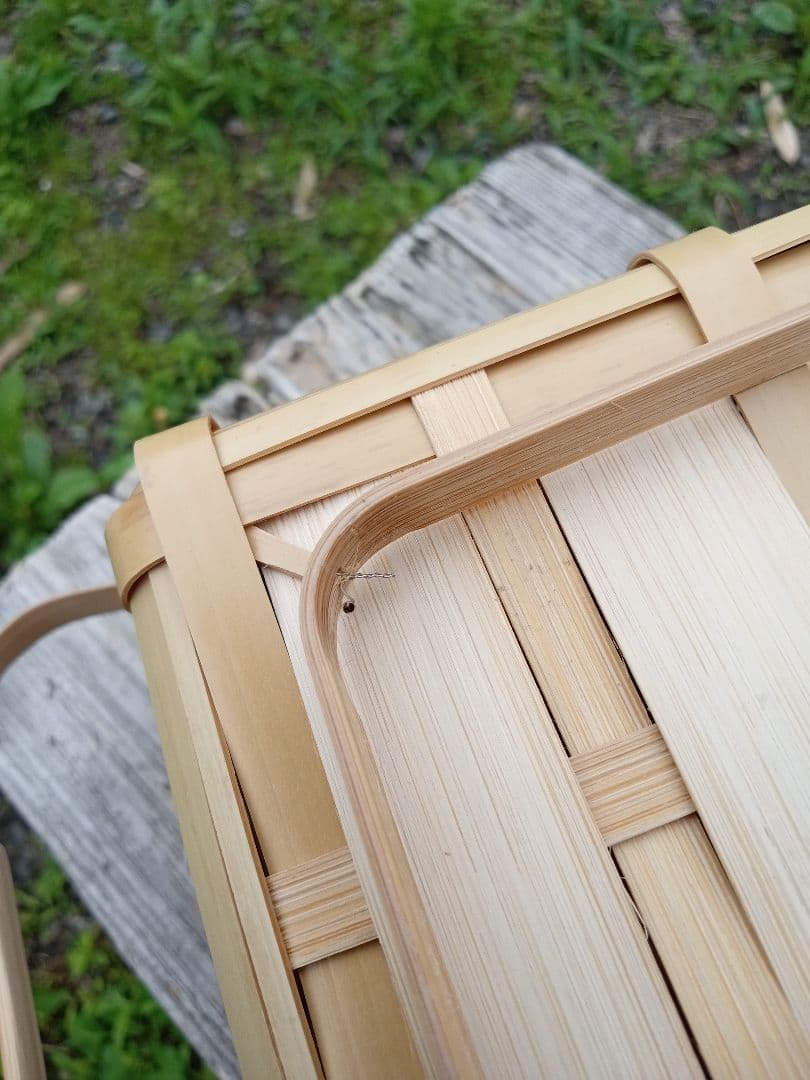 竹製持ち手付きバスケット