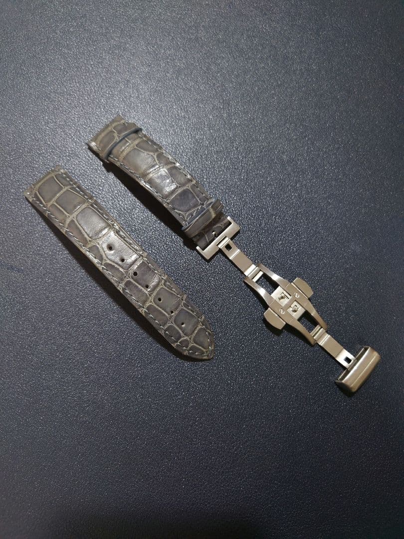 CASSIS カシス　Dバックル用　20 クロコレザー　時計　ベルト　グレー