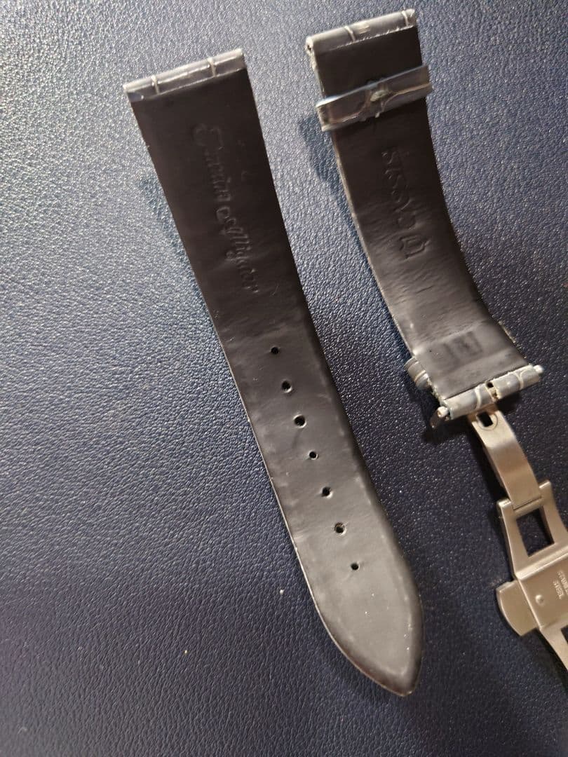 CASSIS カシス　Dバックル用　20 クロコレザー　時計　ベルト　グレー