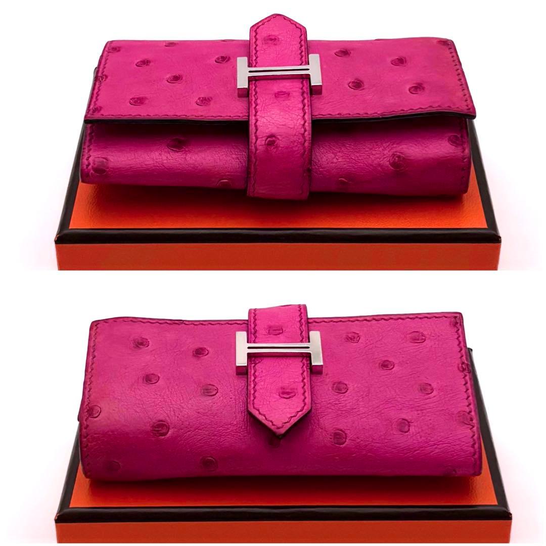 R*u様 入手困難‼️エルメス オーストリッチ キーケース 4連 ピンク べアン