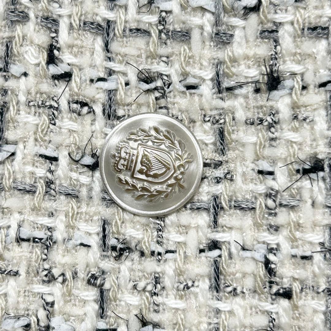 タグ付きPinky&dianne ミックスツイードミニスカート ホワイト系 38