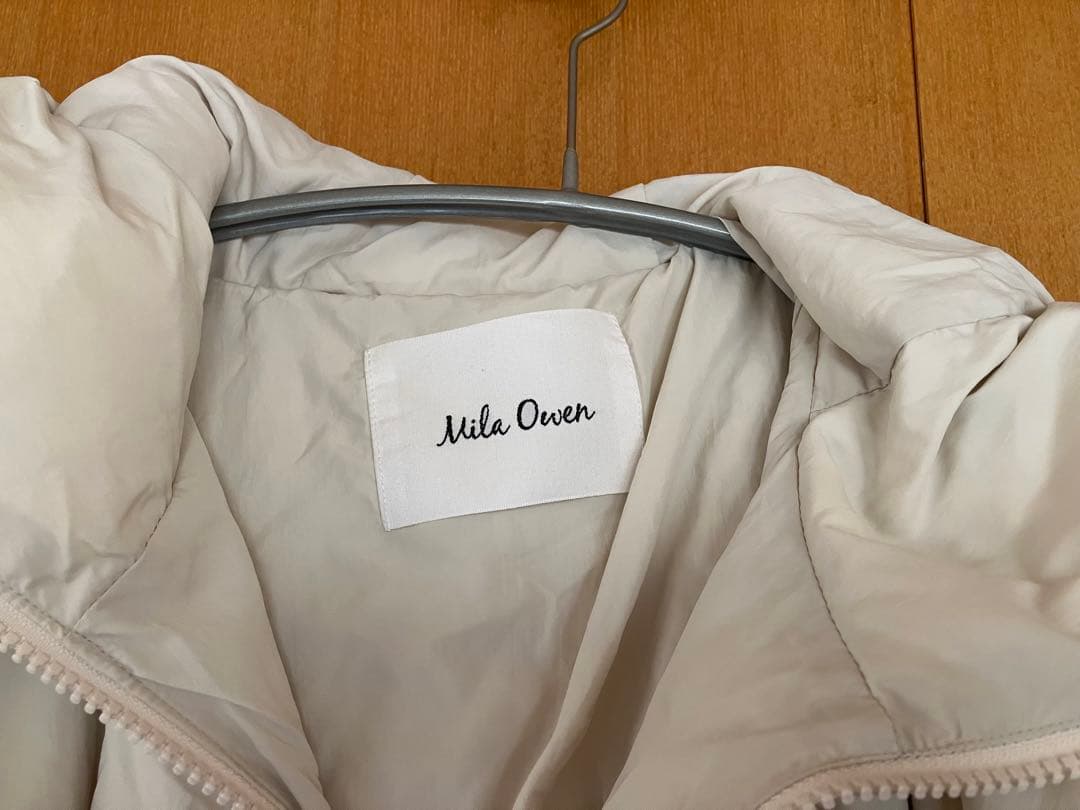 ミラオーウェン Mila Owen サスティナブルサイドリボンダウンポンチョ