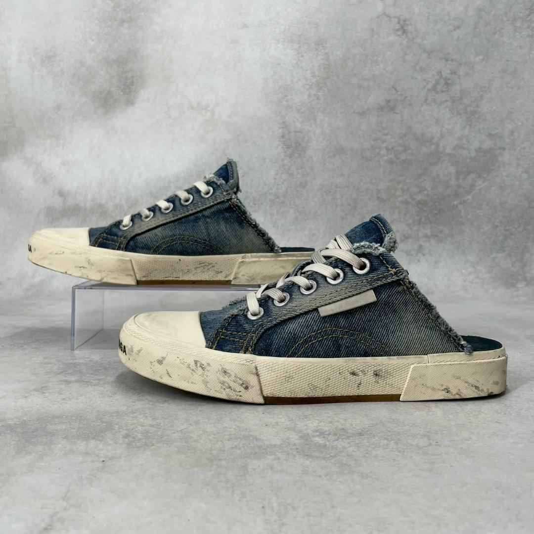 極美品】 バレンシアガ　デニム デストロイ ミュール スニーカー ダメージ加工