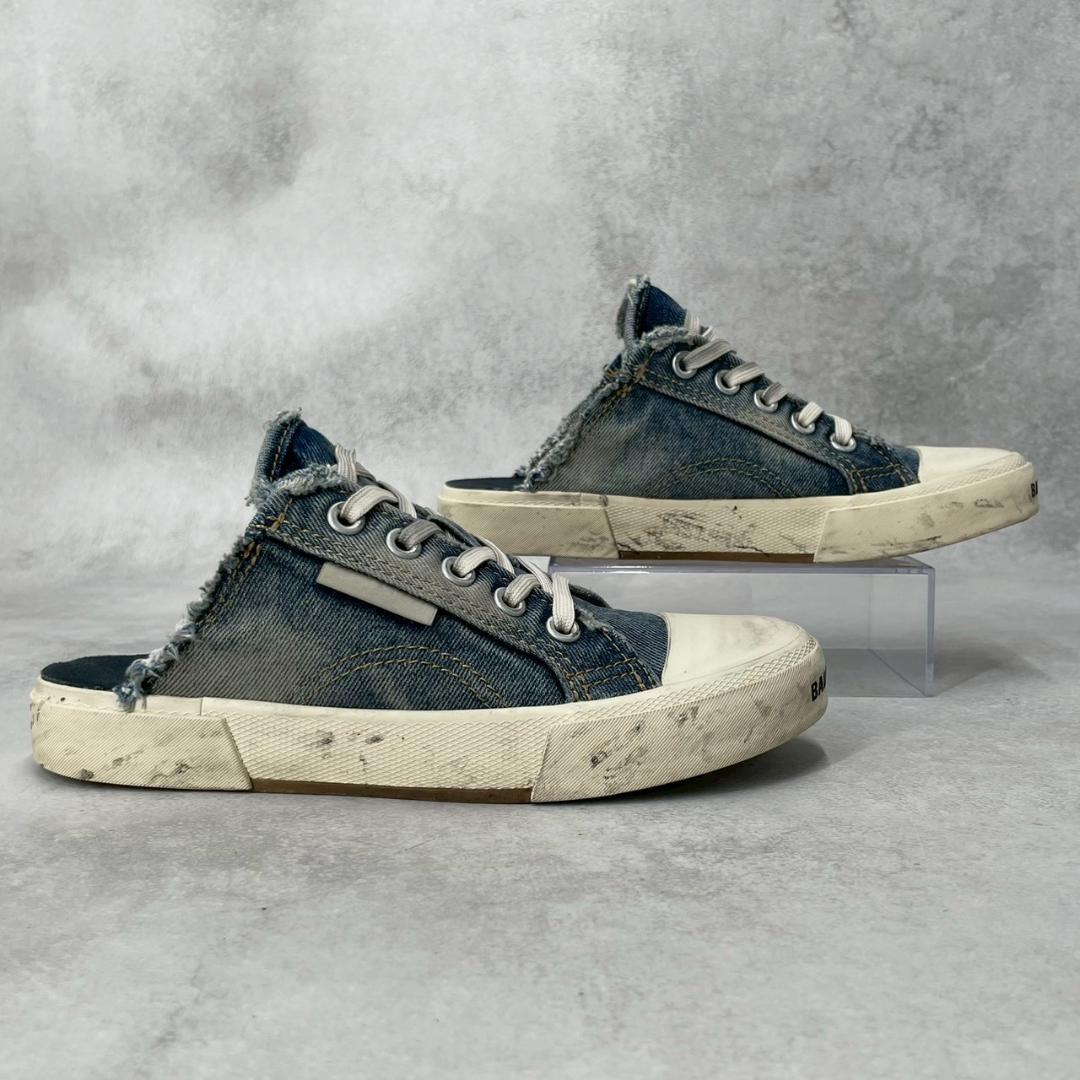 極美品】 バレンシアガ　デニム デストロイ ミュール スニーカー ダメージ加工