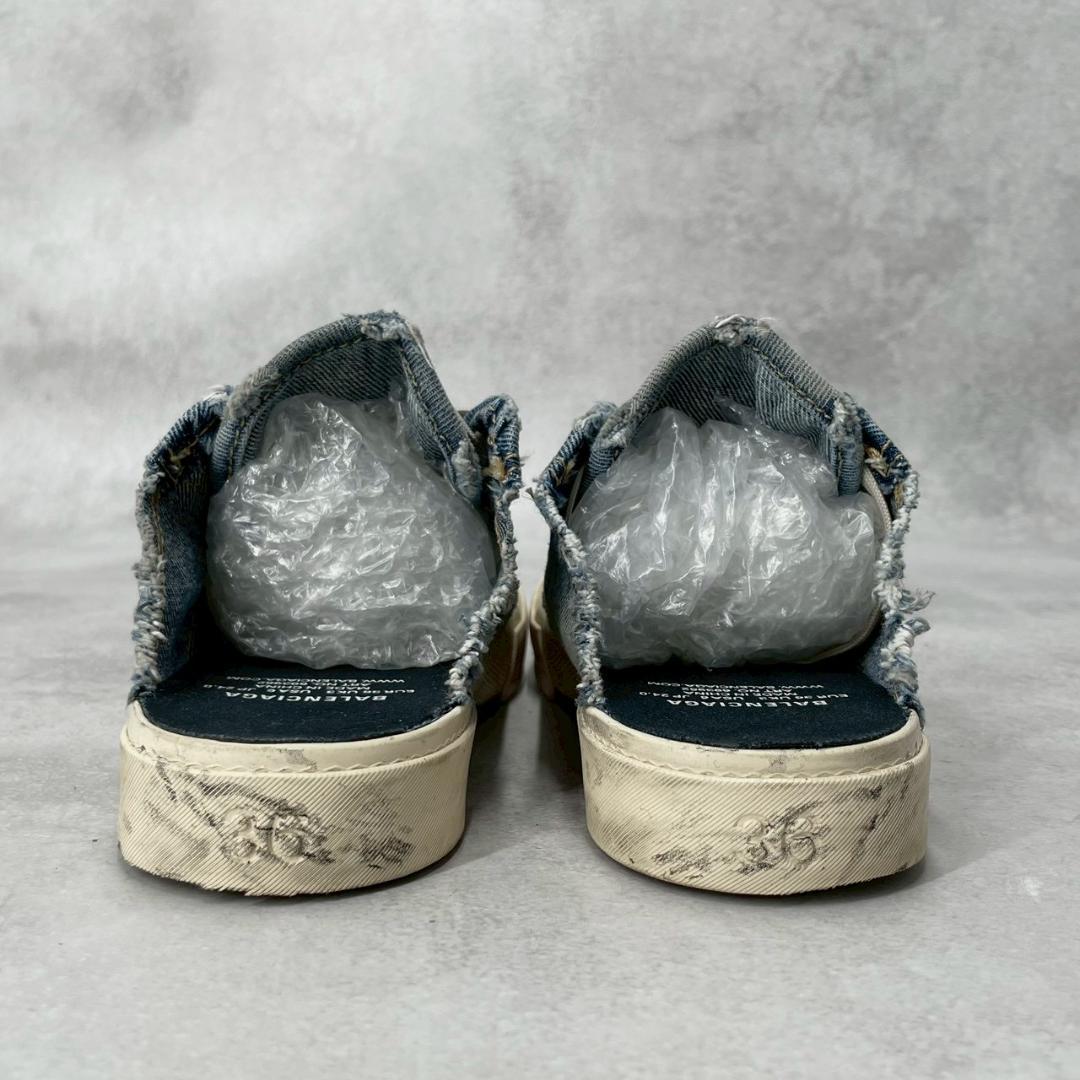 極美品】 バレンシアガ　デニム デストロイ ミュール スニーカー ダメージ加工
