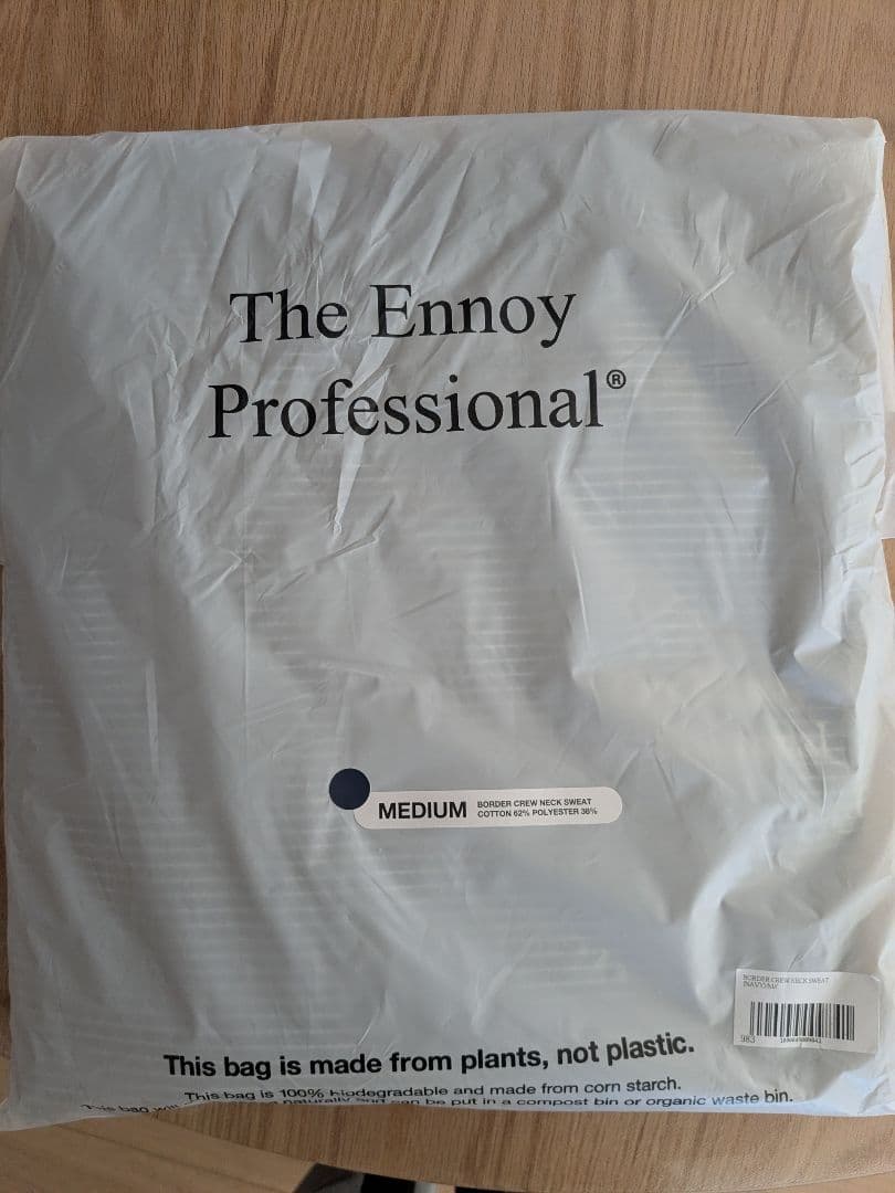 トップス ennoy BORDER CREW NECK SWEAT NAVY M