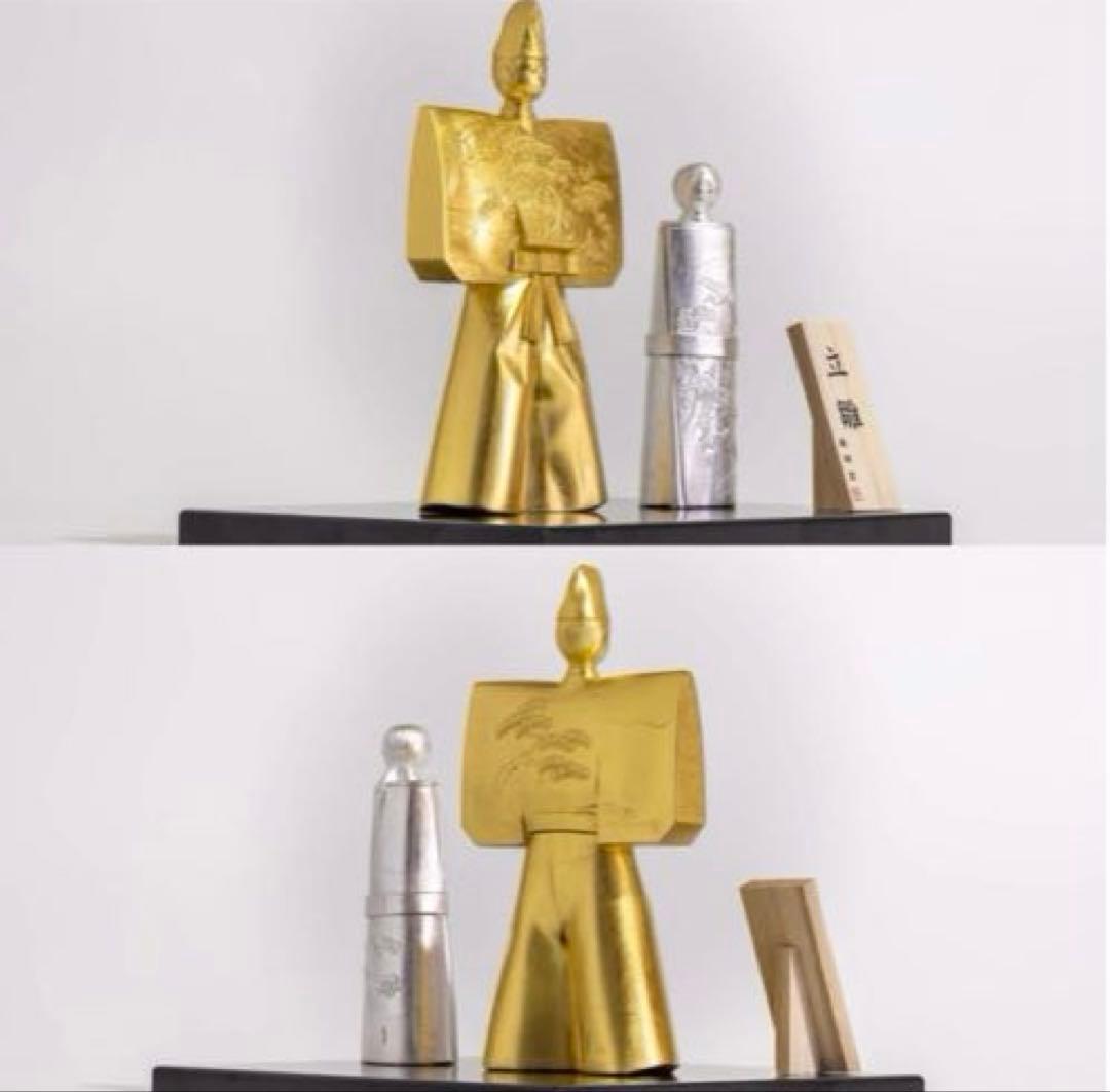 新品☆雛人形 お雛様 立雛 銀雅堂 親王飾り 屏風付 台座付 高岡銅器 松竹梅