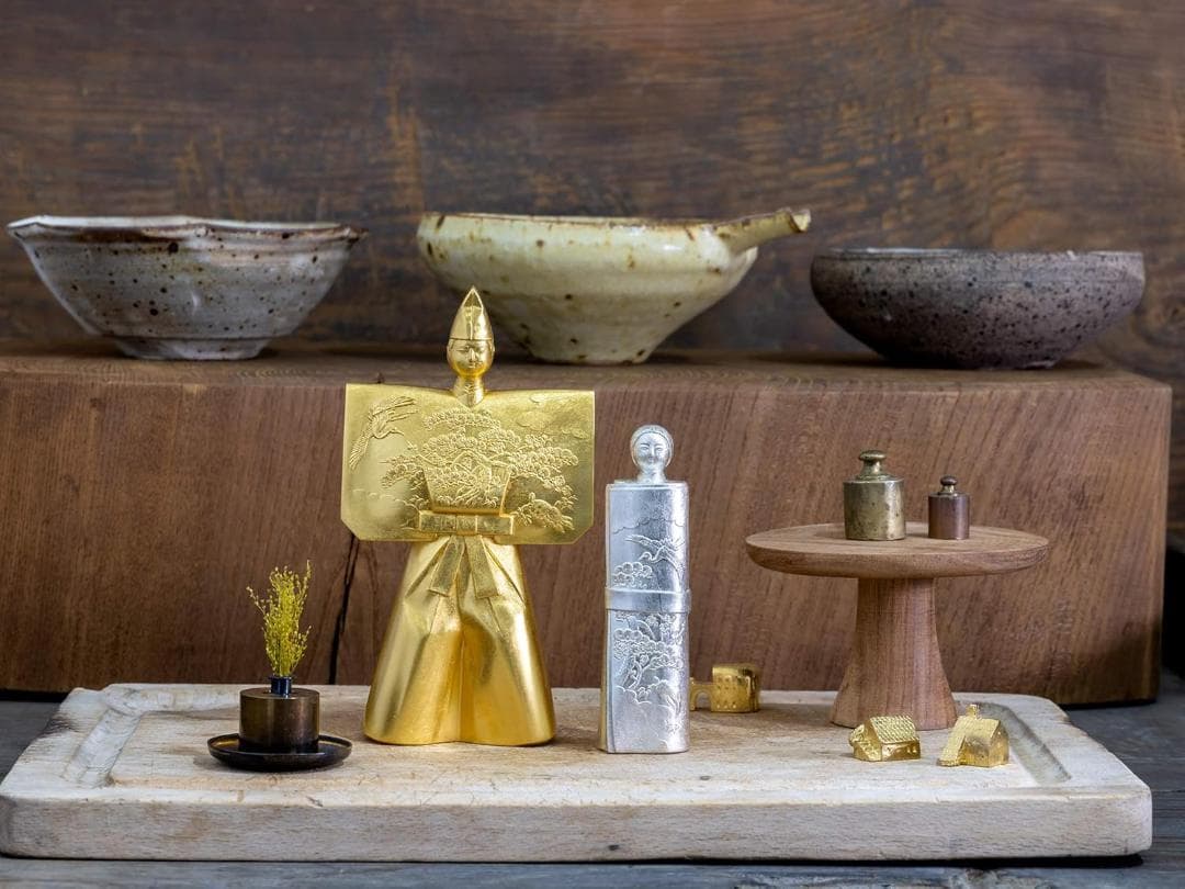 新品☆雛人形 お雛様 立雛 銀雅堂 親王飾り 屏風付 台座付 高岡銅器 松竹梅