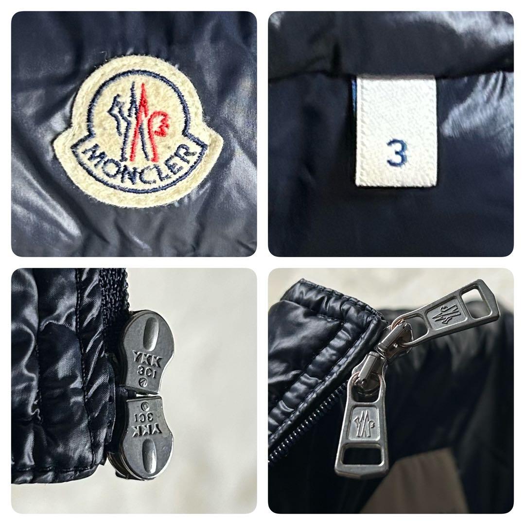 【最高級・人気L】モンクレール ワッペンロゴ ダウンベスト キルティングネイビー