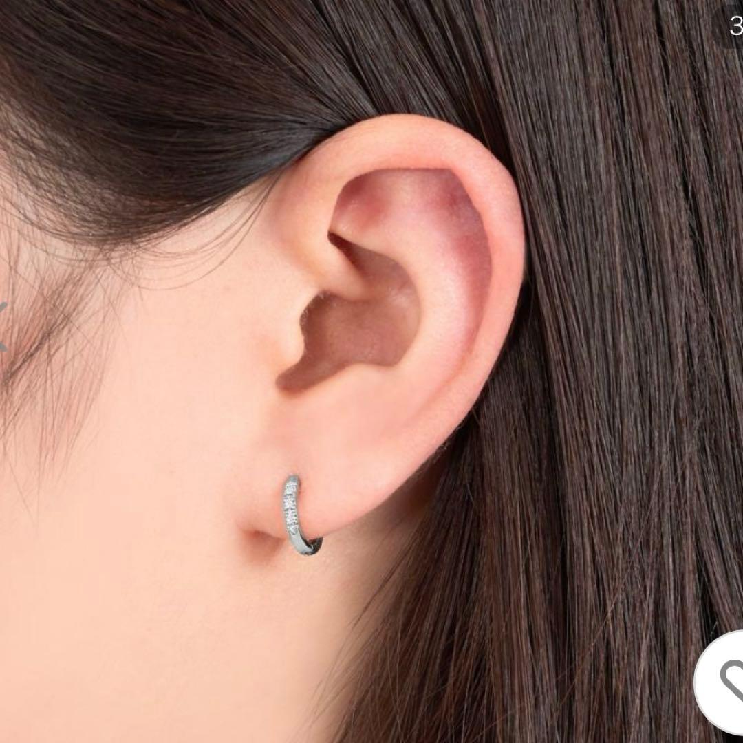 ジュエリーツツミ　k10 ダイヤモンド　フープピアス