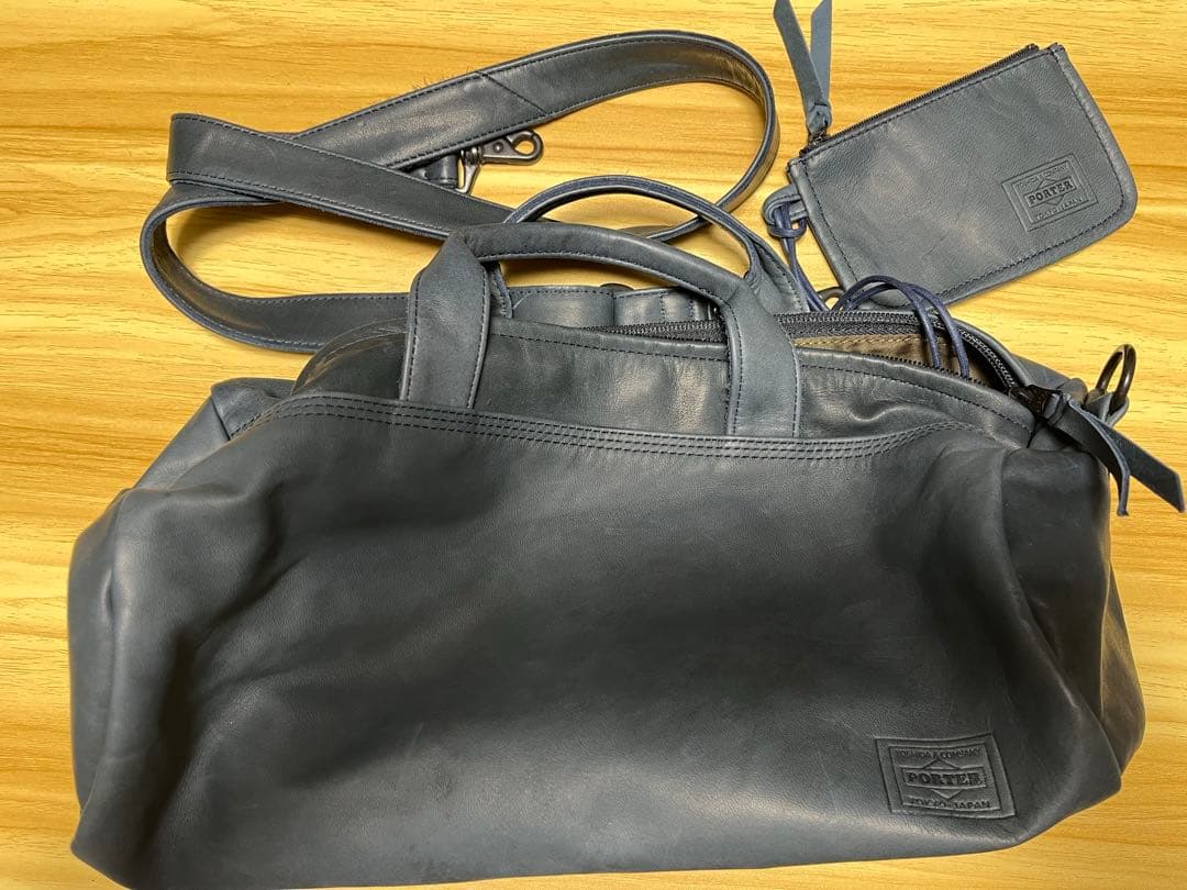 Porter ポーター レザー ドラムバッグ フランク ネイビー