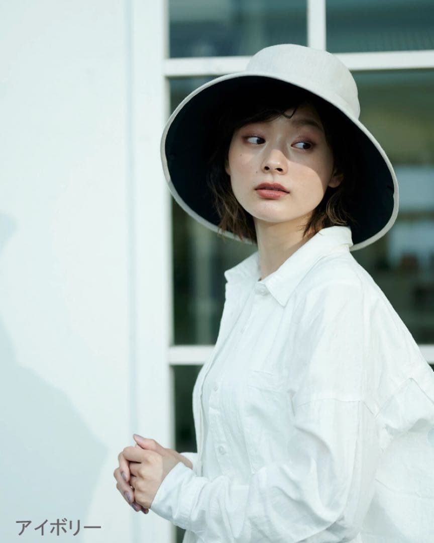 サンバリア100 ウィンドハット アイボリー　Mサイズ