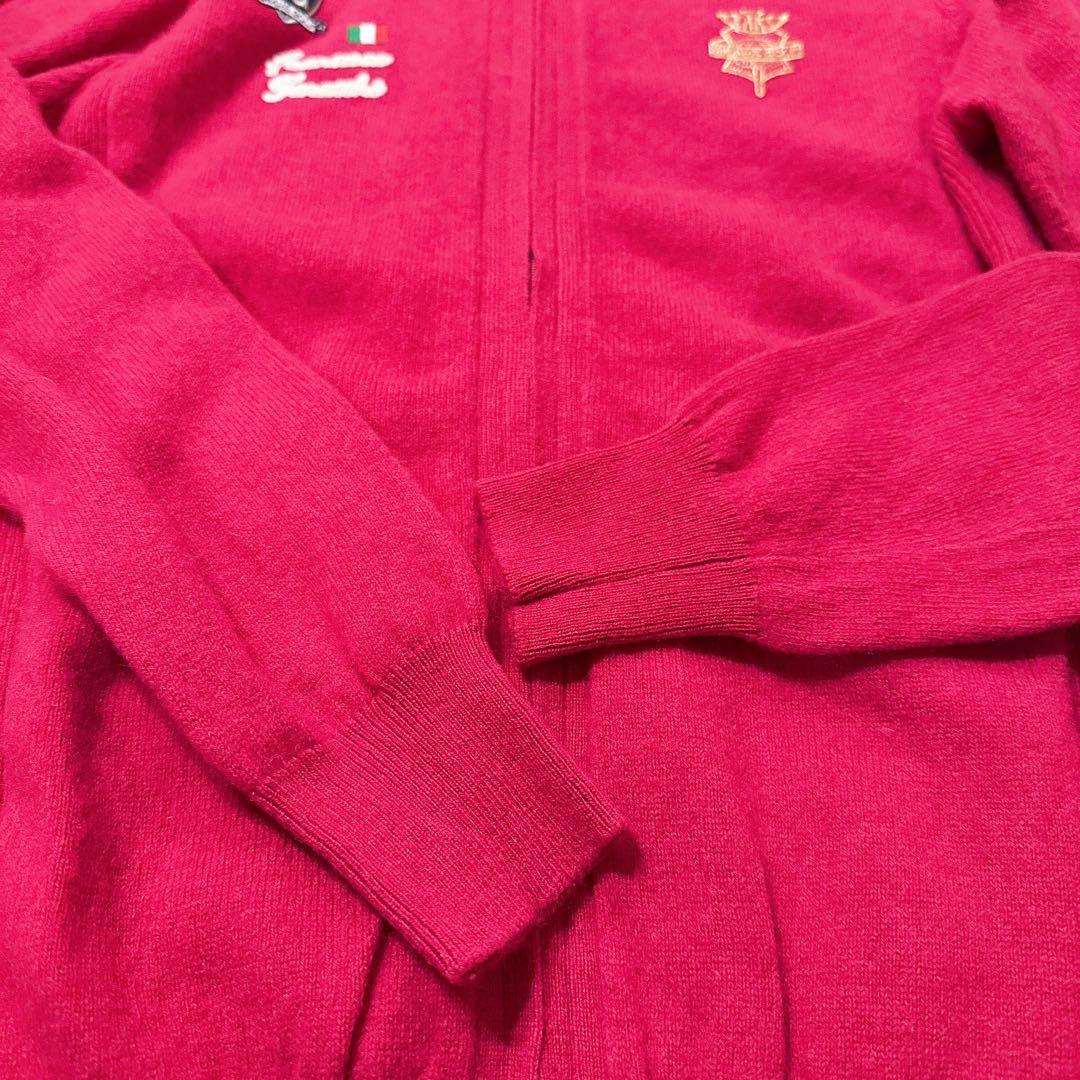 BEANS GOLF ビームスゴルフ 濃ピンク カシミヤ ジップアップセーター