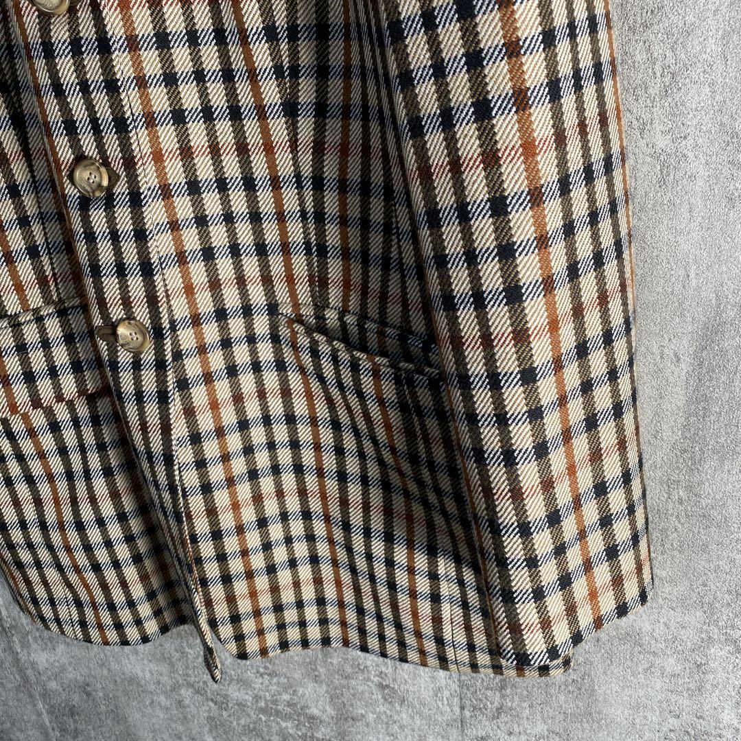 DAKS LONDON 英国　チェック ウールジャケット テーラード 15ABR