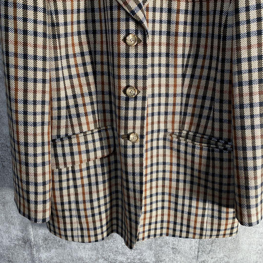 DAKS LONDON 英国　チェック ウールジャケット テーラード 15ABR