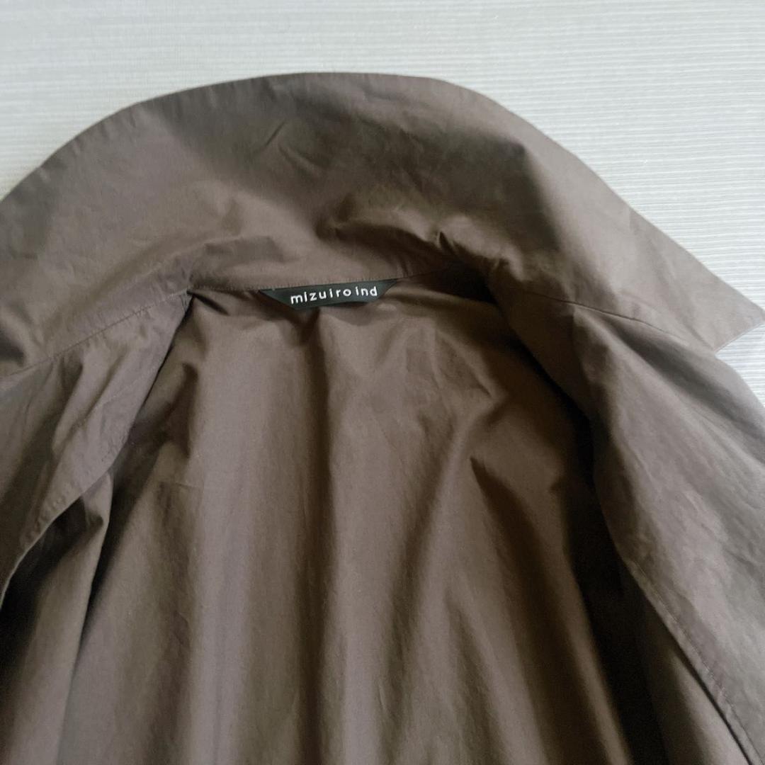 ＊美品【ミズイロインド】トレンチライクコート　ロング　チャコールグレー　FREE