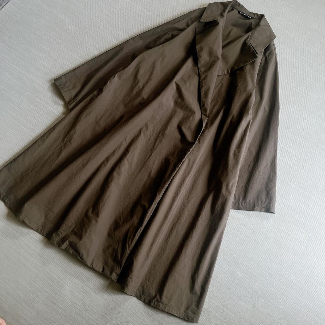 ＊美品【ミズイロインド】トレンチライクコート　ロング　チャコールグレー　FREE