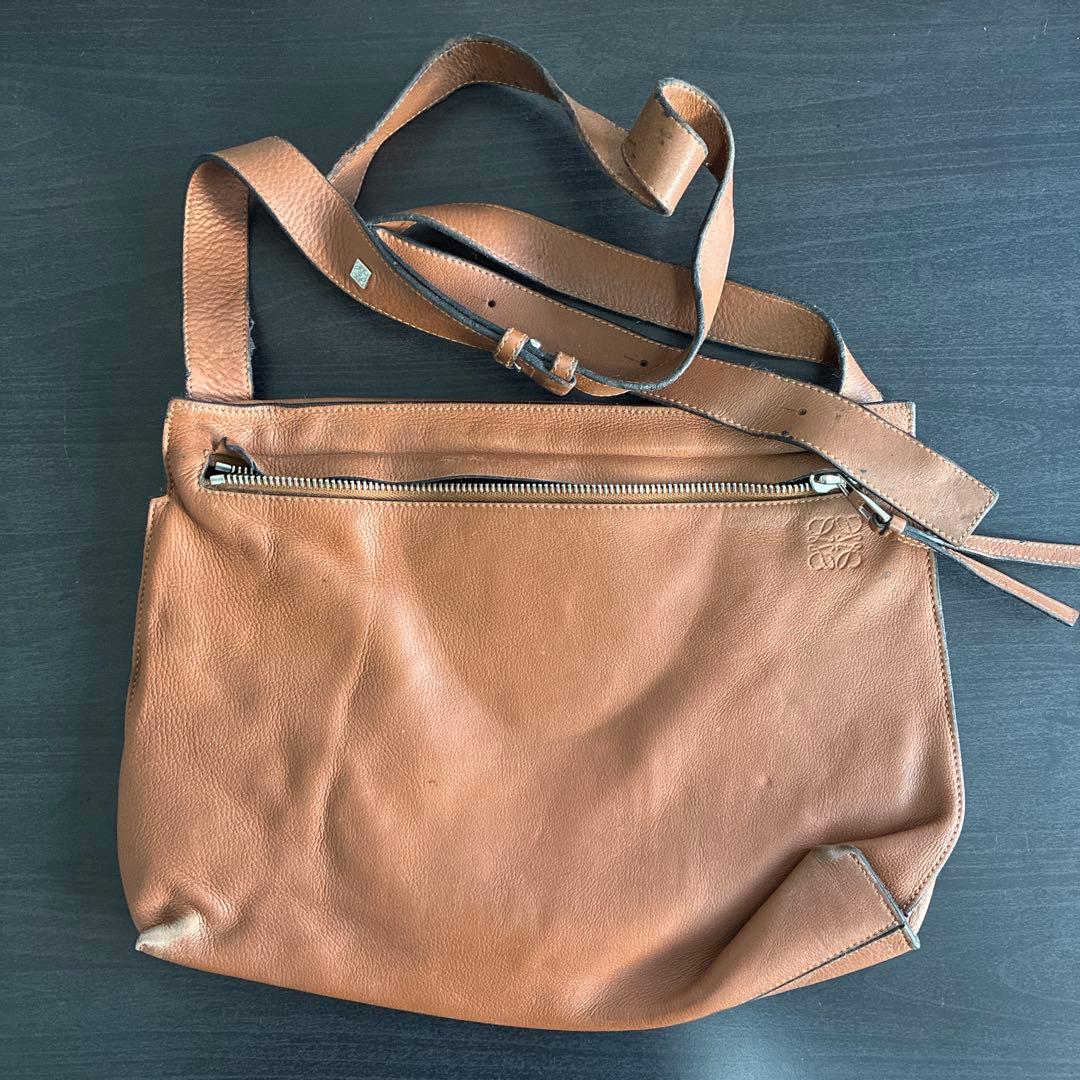 #1059 LOEWE ロエベ レザー ショルダーバッグ ブラウン 中古品