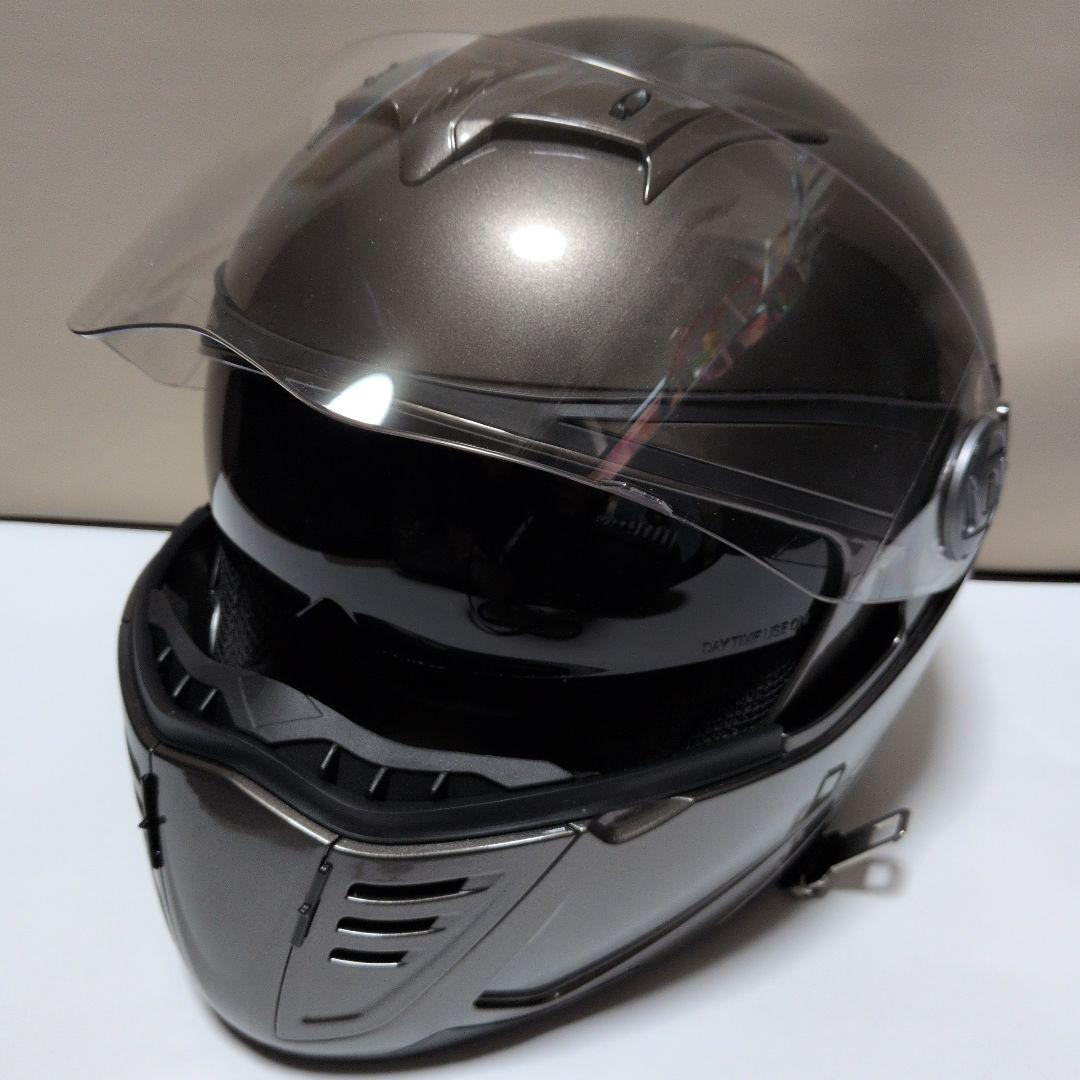 システムヘルメットフルフェイス メタリックグレー