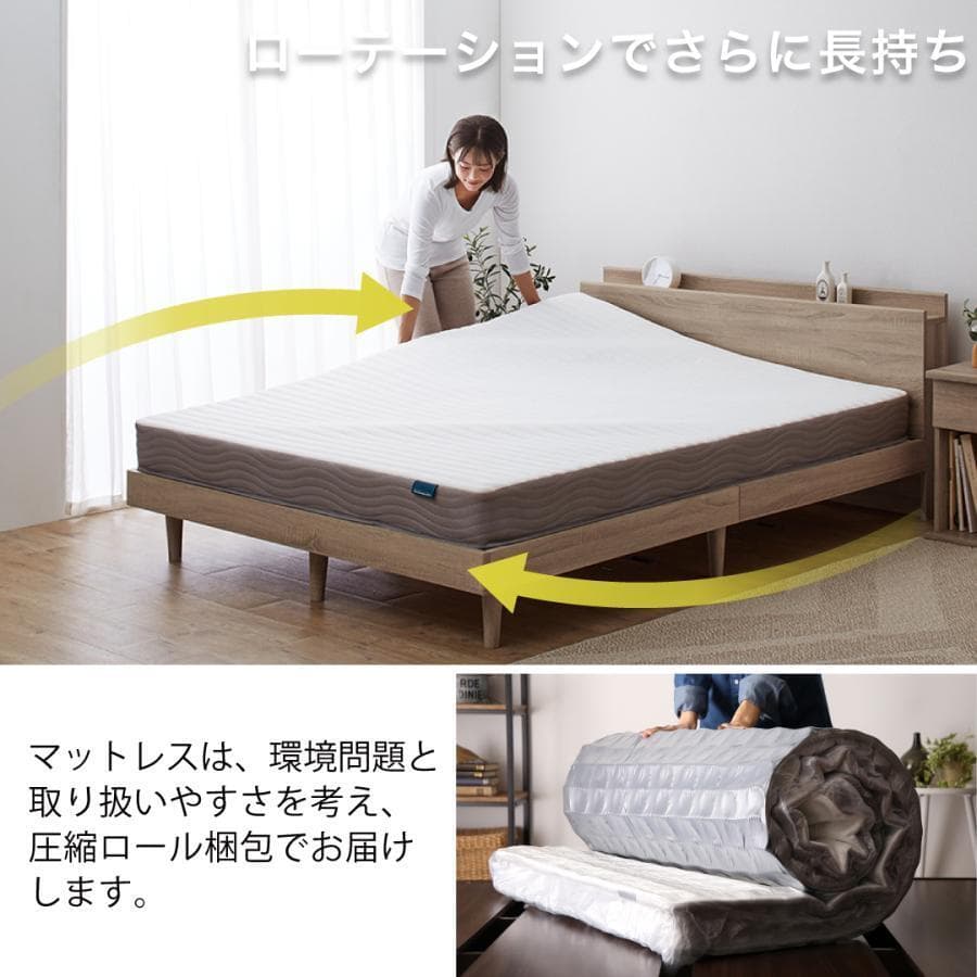 未使用訳あり　真空圧縮ロールでお届け 　匠モデルマットレス　キング　K　ホワイト