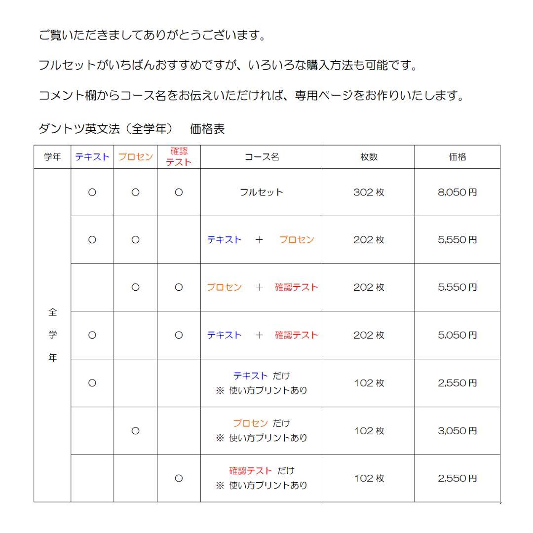 【匿名配送】ダントツ英文法フルセット［全302枚］メルカリ限定販売のブロセン含む