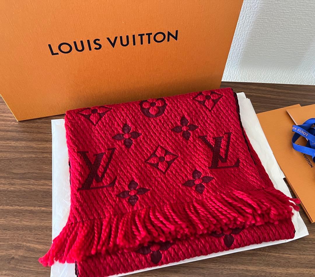 LOUIS VUITTON レッド マフラー モノグラム