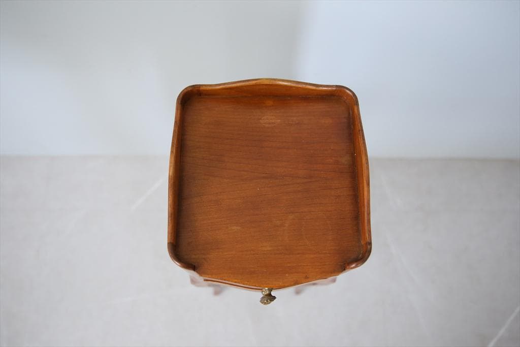 フランスアンティーク木製ベッドサイドキャビネット/ナイトテーブル机(90-62)