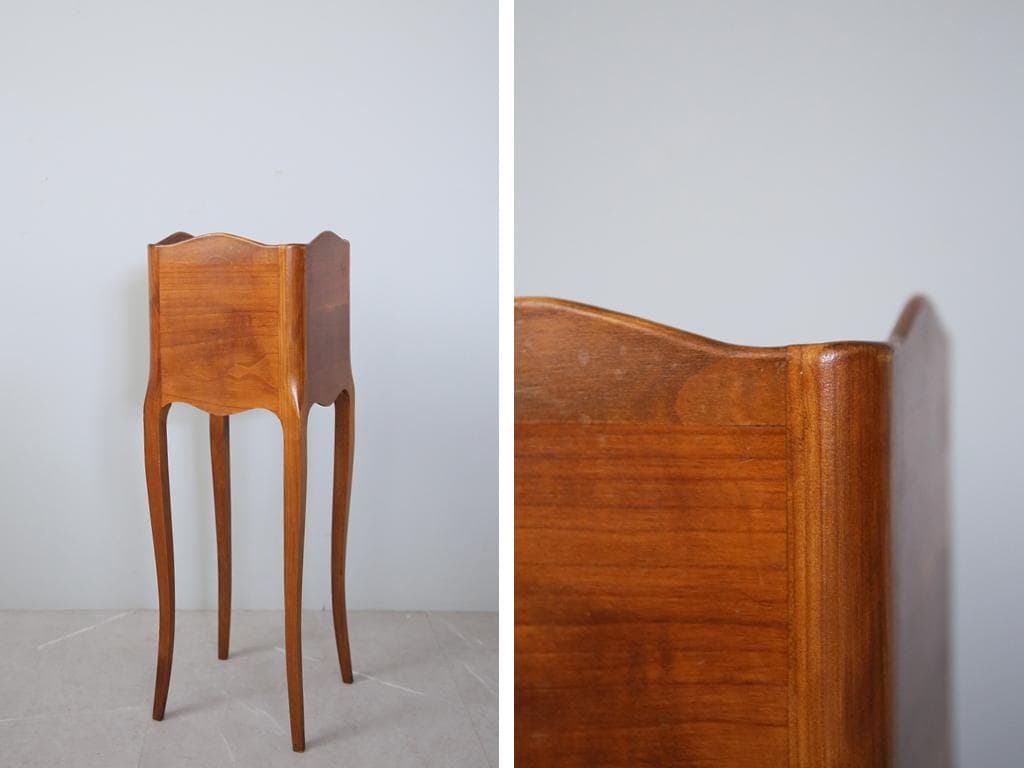 フランスアンティーク木製ベッドサイドキャビネット/ナイトテーブル机(90-62)