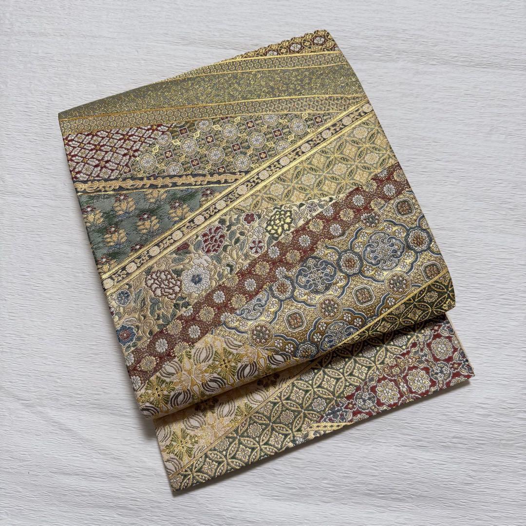 m-97 本金箔 2面 袋帯 正絹