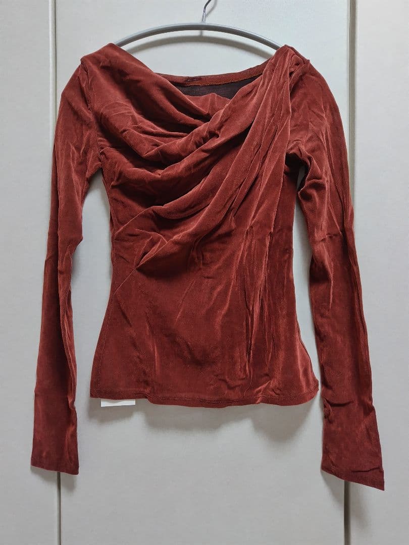 ☆人気完売☆フレイアイディー／アシメデコルテフロッキーチュールトップスRED新品