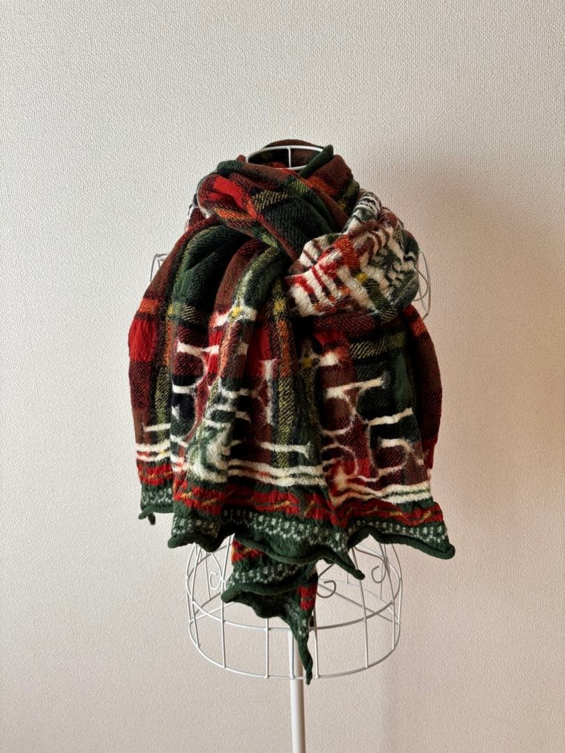 キャピタル　KAPITAL 縮絨ウール タータンチェック アイヌ マフラー