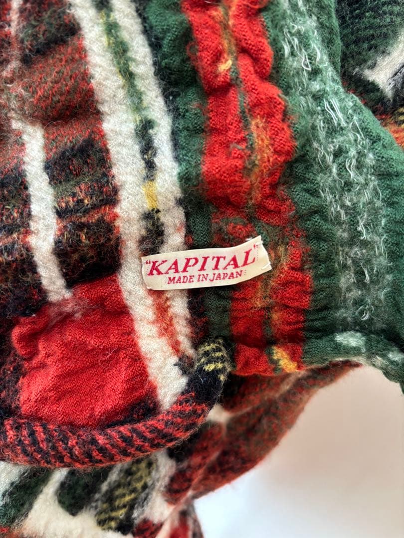 キャピタル　KAPITAL 縮絨ウール タータンチェック アイヌ マフラー
